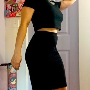 Lulu’s Pencil Skirt and Crop Top Set